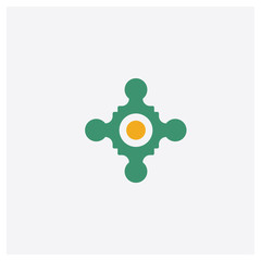   concept 2 colored icon. Isolated orange and green   vector symbol design. Can be used for web and mobile UI/UX