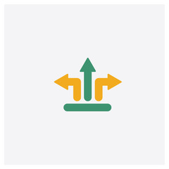   concept 2 colored icon. Isolated orange and green   vector symbol design. Can be used for web and mobile UI/UX