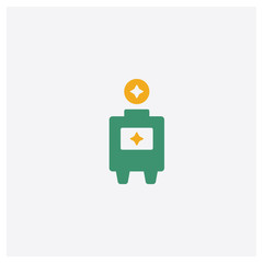Save concept 2 colored icon. Isolated orange and green Save vector symbol design. Can be used for web and mobile UI/UX