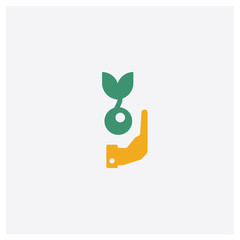 Growth concept 2 colored icon. Isolated orange and green Growth vector symbol design. Can be used for web and mobile UI/UX