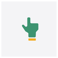 Hand concept 2 colored icon. Isolated orange and green Hand vector symbol design. Can be used for web and mobile UI/UX
