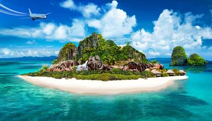 Foto op Canvas tropical island 3D illustration © iwaart