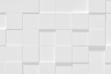3d white abstract background. Modern chaotic cubes rendering
