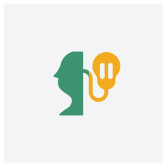 Knowledge concept 2 colored icon. Isolated orange and green Knowledge vector symbol design. Can be used for web and mobile UI/UX