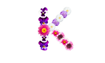 花文字（花のフォント）、アルファベットのK