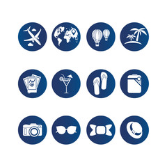 Flat icons for travel vector illustration