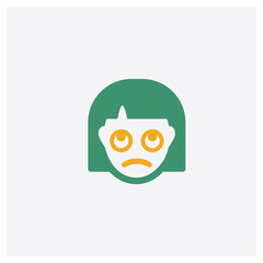 Sceptic concept 2 colored icon. Isolated orange and green Sceptic vector symbol design. Can be used for web and mobile UI/UX