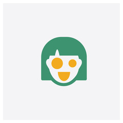 Shocked concept 2 colored icon. Isolated orange and green Shocked vector symbol design. Can be used for web and mobile UI/UX