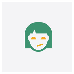 Sceptic concept 2 colored icon. Isolated orange and green Sceptic vector symbol design. Can be used for web and mobile UI/UX