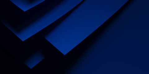 Blue geometric background with overlap 3d layers