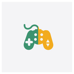 Console concept 2 colored icon. Isolated orange and green Console vector symbol design. Can be used for web and mobile UI/UX