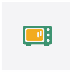 Microwave concept 2 colored icon. Isolated orange and green Microwave vector symbol design. Can be used for web and mobile UI/UX