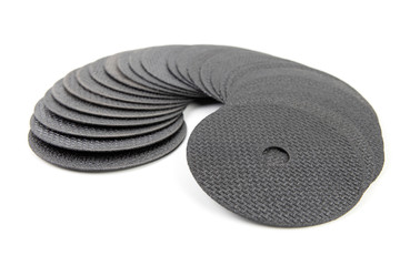 Black Circular Thin cutting disk for industrial Iron , metal , Steel work isolate on white background.