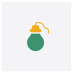 Light bulb concept 2 colored icon. Isolated orange and green Light bulb vector symbol design. Can be used for web and mobile UI/UX