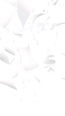 Flying sheets of paper isolated on white background. Abstract money is flying in the air. Vertical orientation. 3D illustration