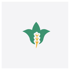 Leaves concept 2 colored icon. Isolated orange and green Leaves vector symbol design. Can be used for web and mobile UI/UX