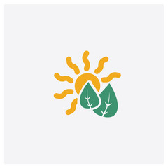 Leaf concept 2 colored icon. Isolated orange and green Leaf vector symbol design. Can be used for web and mobile UI/UX