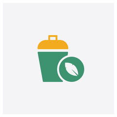 Eco concept 2 colored icon. Isolated orange and green Eco vector symbol design. Can be used for web and mobile UI/UX
