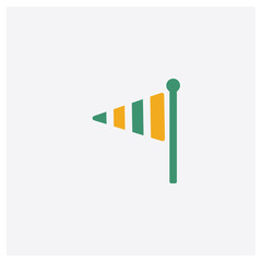 Windsock concept 2 colored icon. Isolated orange and green Windsock vector symbol design. Can be used for web and mobile UI/UX