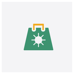 Eco bag concept 2 colored icon. Isolated orange and green Eco bag vector symbol design. Can be used for web and mobile UI/UX