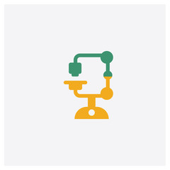 Microscope concept 2 colored icon. Isolated orange and green Microscope vector symbol design. Can be used for web and mobile UI/UX