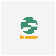Global learning concept 2 colored icon. Isolated orange and green Global learning vector symbol design. Can be used for web and mobile UI/UX