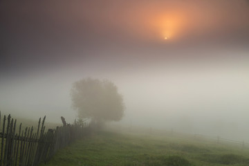 Mountain landscape in Bucovina, Romania