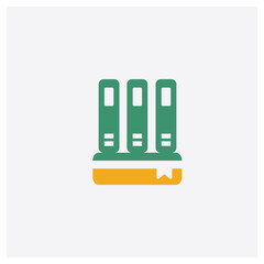 Knowledge concept 2 colored icon. Isolated orange and green Knowledge vector symbol design. Can be used for web and mobile UI/UX