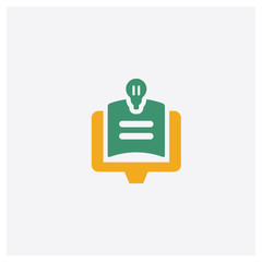 Obraz premium Learning concept 2 colored icon. Isolated orange and green Learning vector symbol design. Can be used for web and mobile UI/UX