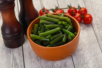 Green beans in the bowl