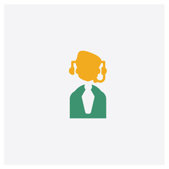 Customer service concept 2 colored icon. Isolated orange and green Customer service vector symbol design. Can be used for web and mobile UI/UX