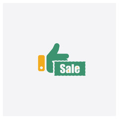Sale concept 2 colored icon. Isolated orange and green Sale vector symbol design. Can be used for web and mobile UI/UX