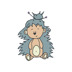 Little fanny hadgehog. Hand made teme. Hand drawing digital illustration