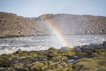 Rainbow at Dettifoss waterfall