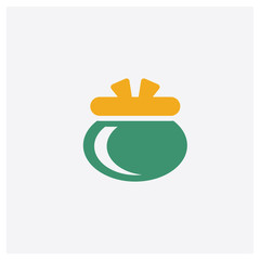 Purse concept 2 colored icon. Isolated orange and green Purse vector symbol design. Can be used for web and mobile UI/UX