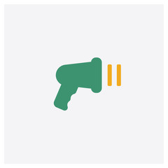 Barcode scanner concept 2 colored icon. Isolated orange and green Barcode scanner vector symbol design. Can be used for web and mobile UI/UX