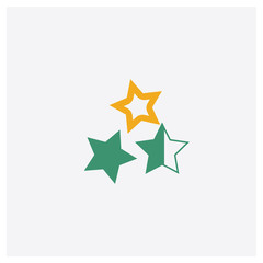 Star concept 2 colored icon. Isolated orange and green Star vector symbol design. Can be used for web and mobile UI/UX