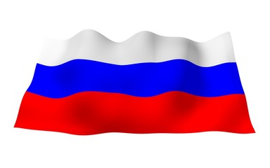 Waving flag of the Russian Federation. The National. State symbol of the Russia. 3D illustration