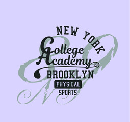 College All star print and embroidery graphic design vector art