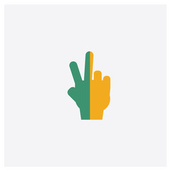 Hands concept 2 colored icon. Isolated orange and green Hands vector symbol design. Can be used for web and mobile UI/UX