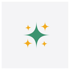 Naklejka na ściany i meble Sparkle concept 2 colored icon. Isolated orange and green Sparkle vector symbol design. Can be used for web and mobile UI/UX