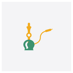 Hookah concept 2 colored icon. Isolated orange and green Hookah vector symbol design. Can be used for web and mobile UI/UX