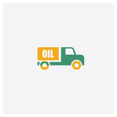 Truck concept 2 colored icon. Isolated orange and green Truck vector symbol design. Can be used for web and mobile UI/UX