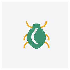 Beetle concept 2 colored icon. Isolated orange and green Beetle vector symbol design. Can be used for web and mobile UI/UX