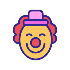 circus clown with small cap on head icon vector. circus clown with small cap on head sign. color symbol illustration