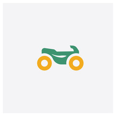 Motorcycle concept 2 colored icon. Isolated orange and green Motorcycle vector symbol design. Can be used for web and mobile UI/UX