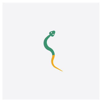 Snake concept 2 colored icon. Isolated orange and green Snake vector symbol design. Can be used for web and mobile UI/UX