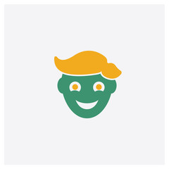 Healthy boy concept 2 colored icon. Isolated orange and green Healthy boy vector symbol design. Can be used for web and mobile UI/UX