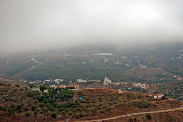 Countryside surrounding The Moorish village of Frigiliana nestling in the mountains, Costa del Sol, Andalucia, Spain
