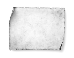 blank old paper sheet isolated